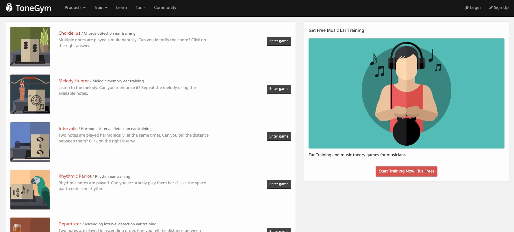 ToneGym Games Screen Shot