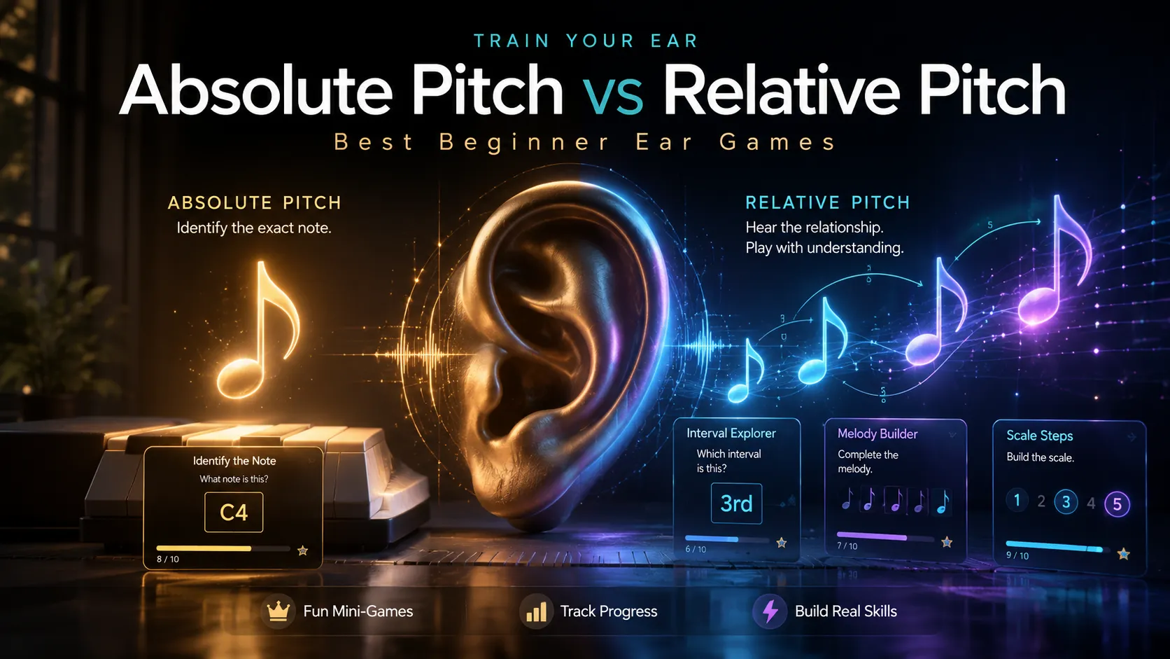 Absolute Pitch vs Relative Pitch: Best Beginner Mini-Games to Train Your Ear